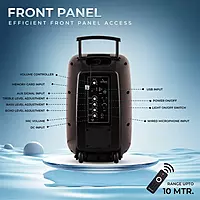 lapcare LAPSONIC IV LTS‑612: 40 W stereo party speaker with wired mic, Bluetooth/AUX/FM/USB support, LED lights & remote control—perfect for events