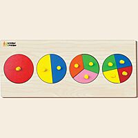 Wooden Circle Fraction Knob Puzzle