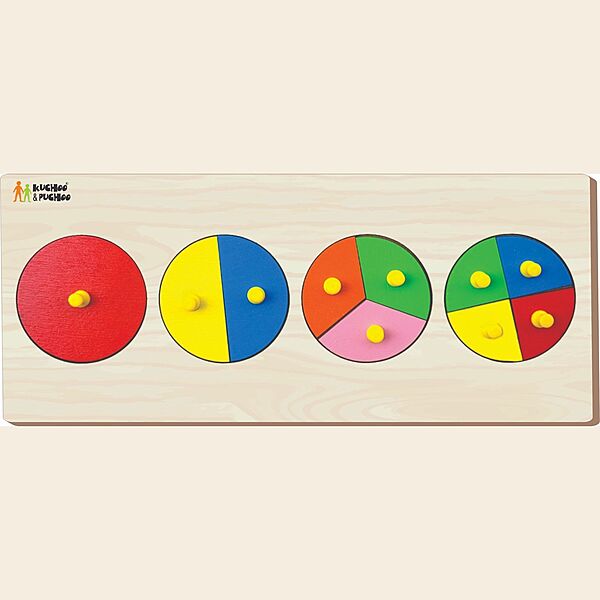 Wooden Circle Fraction Knob Puzzle