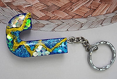 'J' ROYAL BLUE LETTER KEYCHAIN 'J' ROYAL BLUE LETTER KEYCHAIN