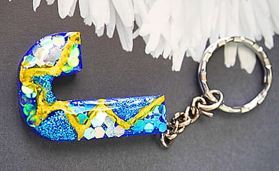 'J' ROYAL BLUE LETTER KEYCHAIN 'J' ROYAL BLUE LETTER KEYCHAIN