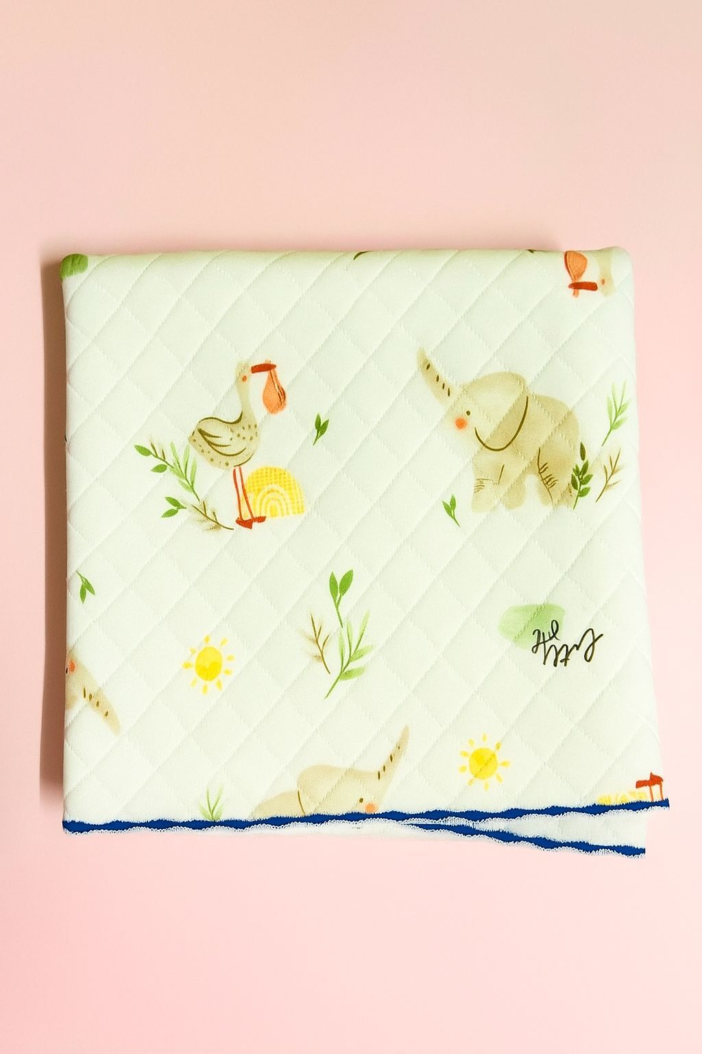 2-Layer Muslin Baby Blanket – 85x85 cm - Blue Cloud Comforter