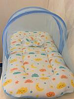 Muslin Foldable Baby Net Bed – Sky Blue