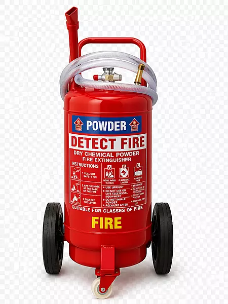 25 kg Powder Trolley Mounted Fire Extinguisher External Co2 Gas Cartridge