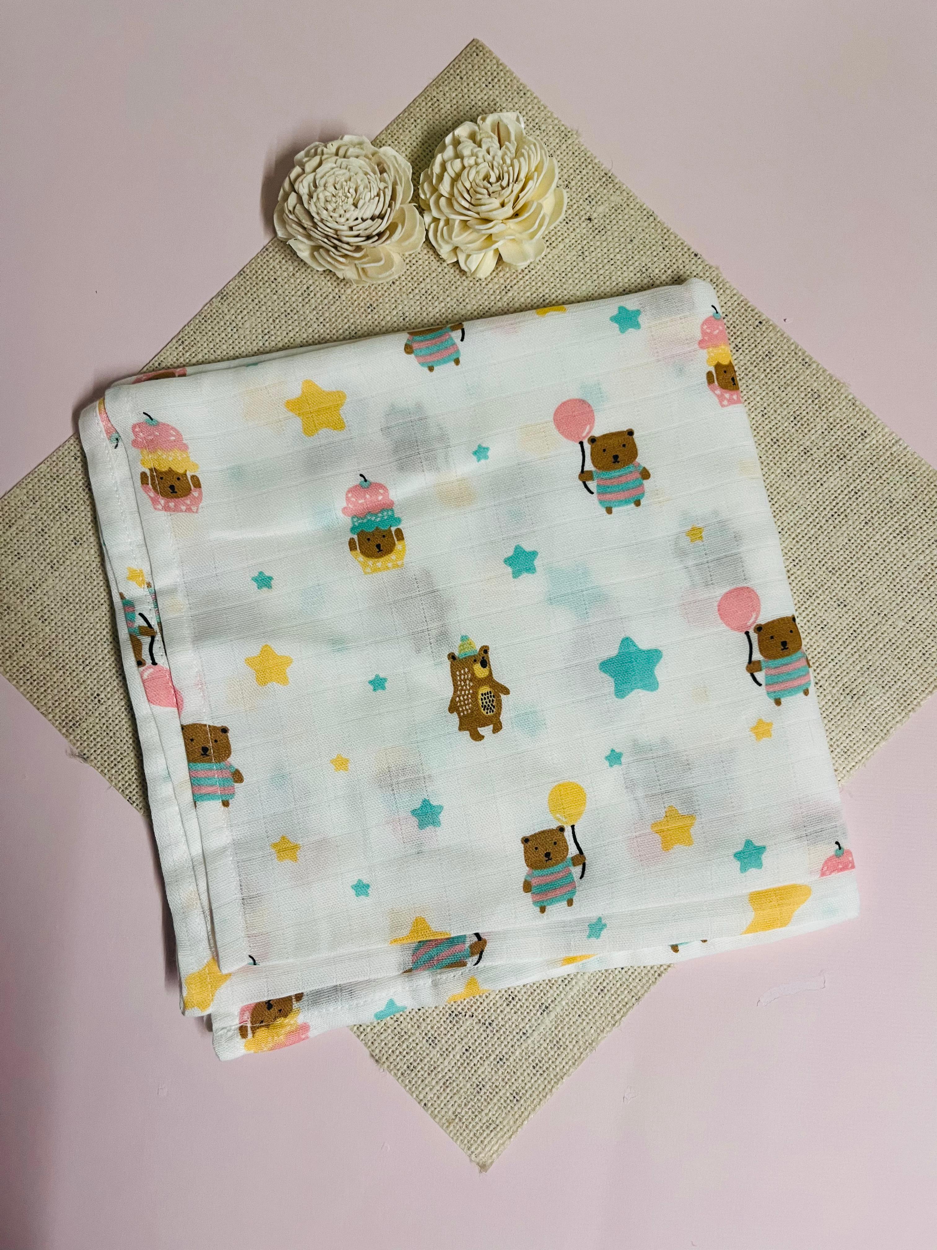 Muslin Swaddle Wrap - Assorted design (100*100cm)