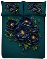 Green 7D Digital Print Bedsheet Soft, Stylish & Premium Quality Bed Sheet King-225 x 250 CM)