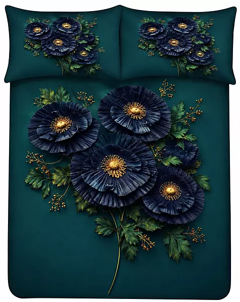 Green 7D Digital Print Bedsheet Soft, Stylish & Premium Quality Bed Sheet King-225 x 250 CM)