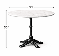 Majestic Marble Top Cast Iron Dining Table