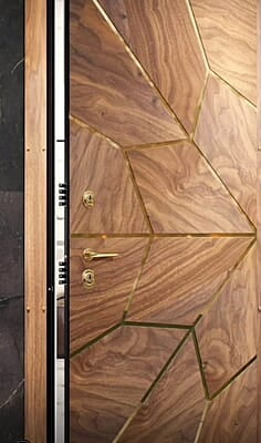 Luxury HDHMR Profile Door with Brass Inlay and High Gloss Deco Paint Finish