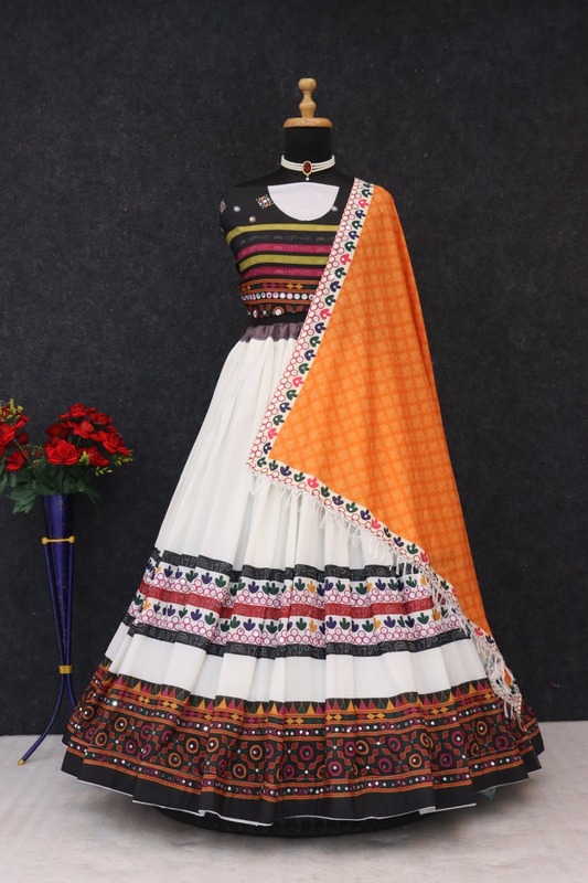Digital Print Muslin Cotton Lehenga Choli D.41
