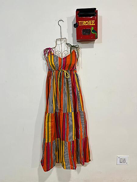 Meghana's Strap & Tie Dress - Colourful Stripes