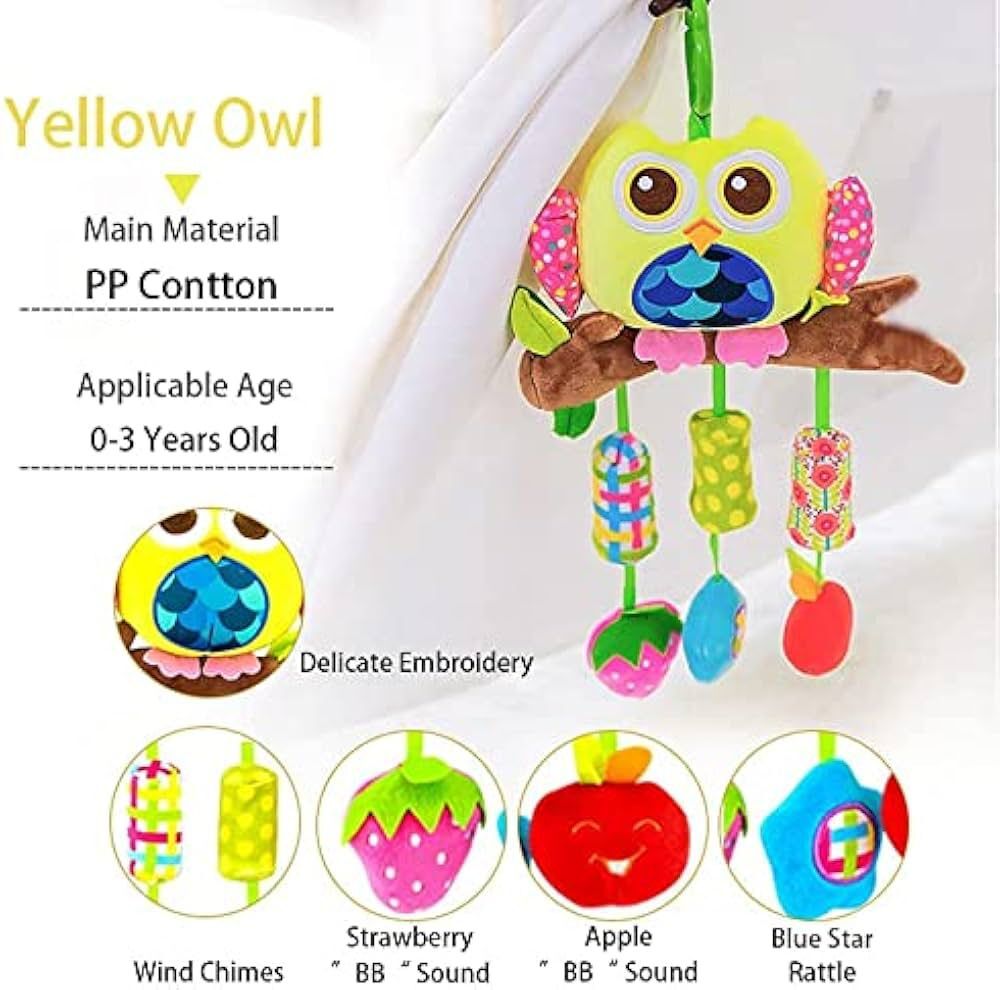 Whimsy Owl Multi-Sensory Activity Teething Toy & Rattle