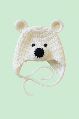 Polar Bear Earflap Cap (6–12 Months)