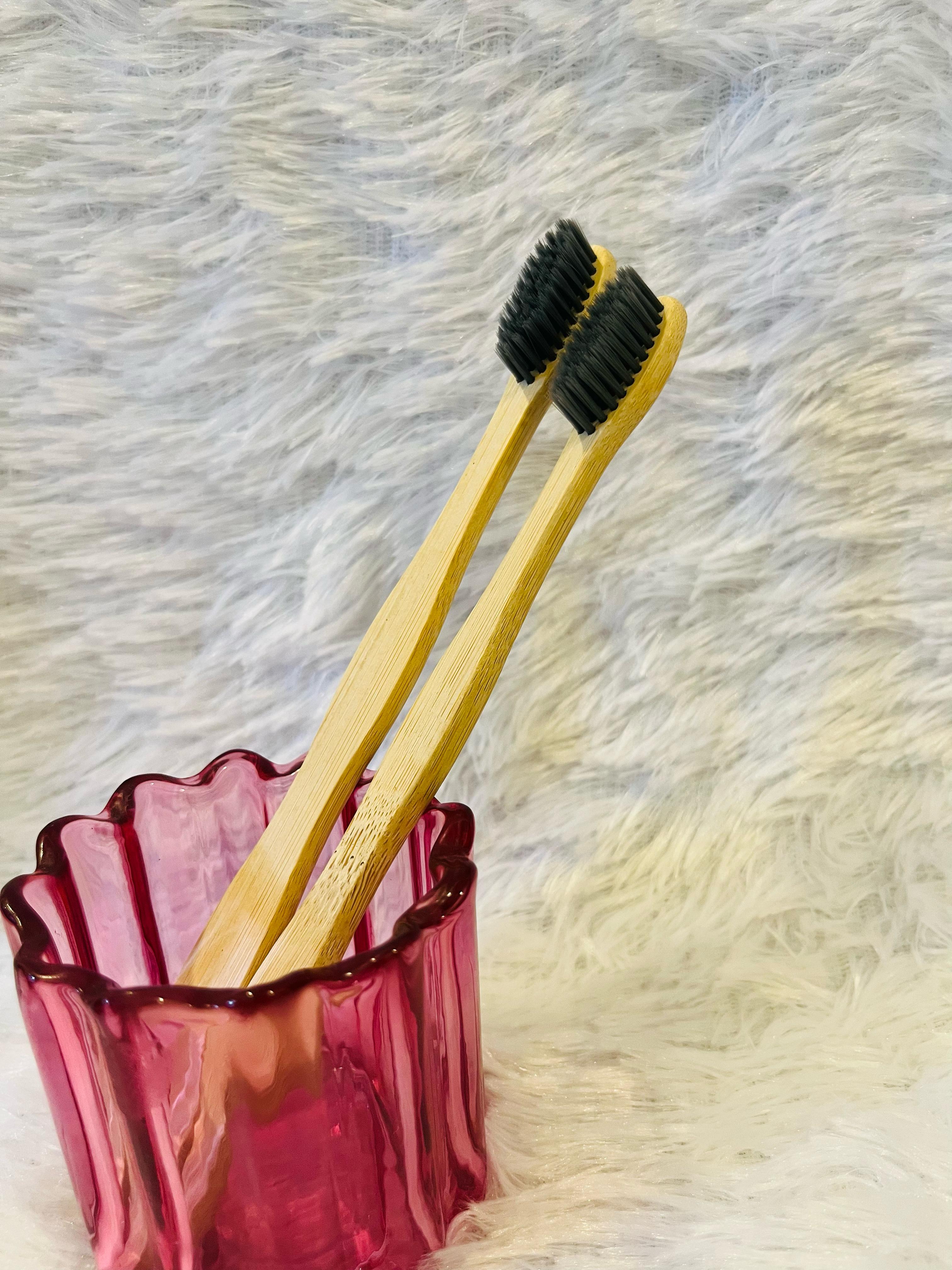 Bamboo Adult Toothbrush- Activated Charcoal Bristles Bamboo Adult Toothbrush- Activated Charcoal Bristles