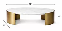 Erin Oval Marble Top Coffee Table