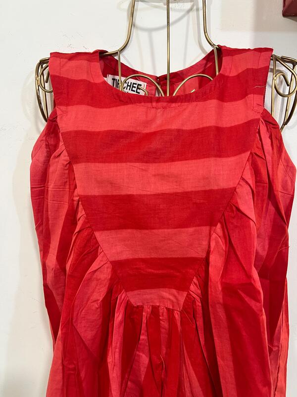 Priya's Triangle-Yoke Top - Red Stripes
