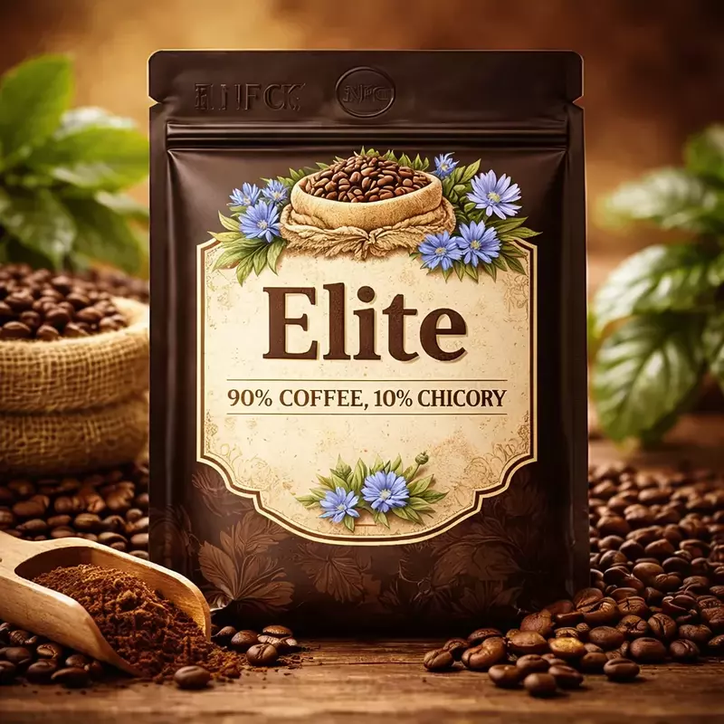 Elite : 90% Coffee, 10% Chicory