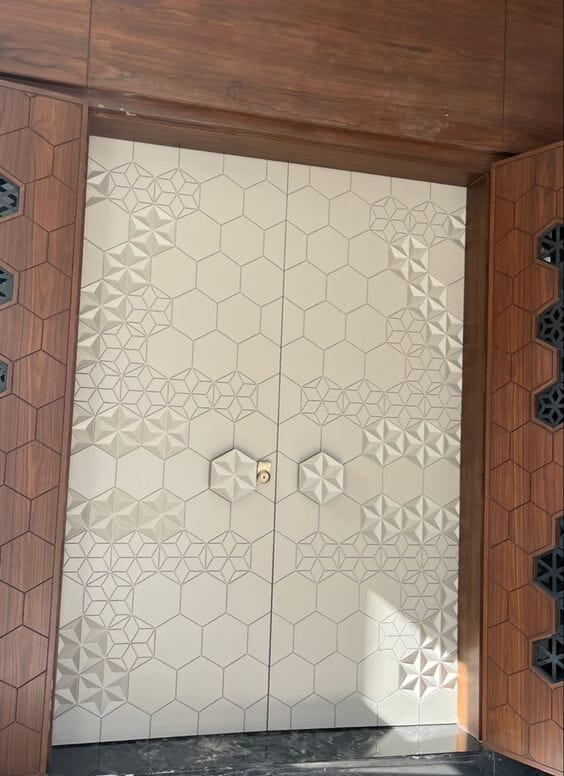Hexagonal Elegance 3D HDHMR Double Door