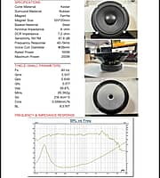 DE800-01 Woofer 8" 8Ohms 120 Watts Kevlar cone (2 Pcs)