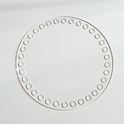 Crochet basket base- Transparent Acrylic