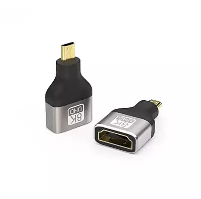 Micro HDMI Type-D (M) to 8k HDMI Type-A (F) Adapter, Bidirectional HDMI 2.1 Connector, Gold-Plated Plugs, Supports 8K@60Hz, 4K@120Hz, HDR, 3D, eARC for GoPro Hero 7/6, Sony A6000 Camera Micro HDMI Type-D (M) to 8k HDMI Type-A (F) Adapter, Bidirectional HDMI 2.1 Connector, Gold-Plated Plugs, Supports 8K@60Hz, 4K@120Hz, HDR, 3D, eARC for GoPro Hero 7/6, Sony A6000 Camera