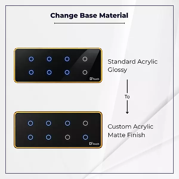 D2Touch Acrylic Glossy Material to Acryilc Matte Material For 8 Modules Touch Switch Panel