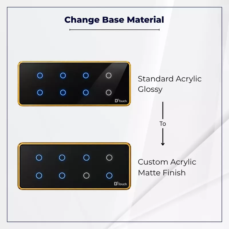 D2Touch Acrylic Glossy Material to Acryilc Matte Material For 8 Modules Touch Switch Panel