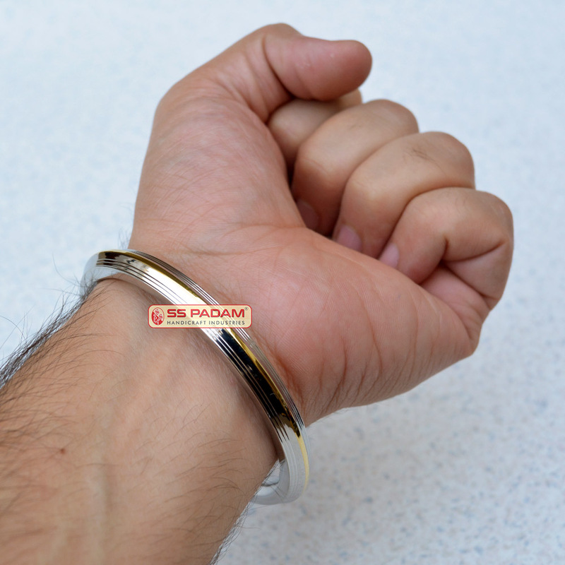 8mm Stainless Steel Bold Brass Ring Punjabi Kada