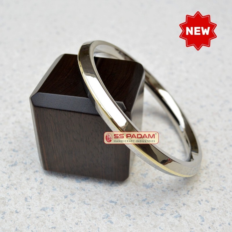 8mm Stainless Steel Elegant Brass Ring Punjabi Kada