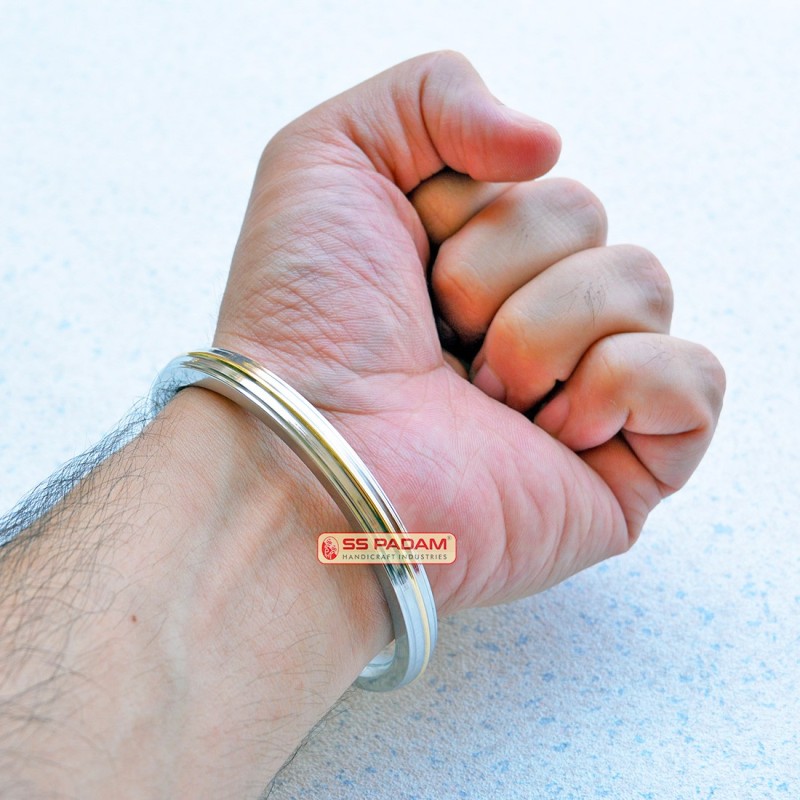 8mm Stainless Steel Flat Brass Ring Punjabi Kada