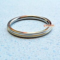 8mm Stainless Steel Flat Brass Ring Punjabi Kada