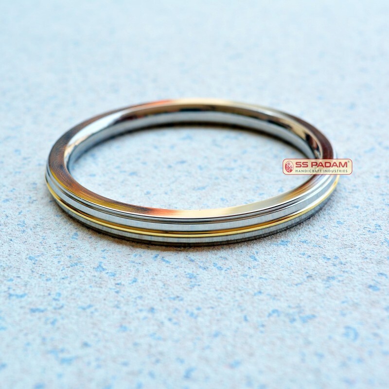 8mm Stainless Steel Flat Brass Ring Punjabi Kada