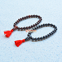 Ebony Wood & Red Sandalwood Punjabi Simrana β Spiritual Bracelet Set (1 Black & 1 Red)