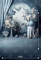 Blue Floral Curtain (PRE-ORDER)