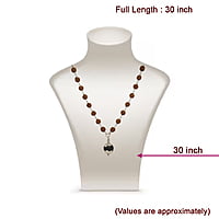 silver tied Ruduracha Mala with Karungali Pendant