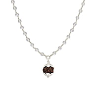 Silver Tied Spatika Mala with Rudraksha Pendant