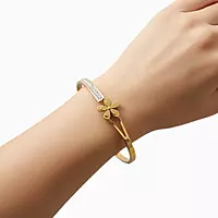 Elegant Flower Designed Anti-Tarnish Bangle