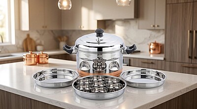 Granny Kitchen Express Stainless Steel Dhokla Maker Idli Cooker | Multipurpose Idli Dhokla Steamer