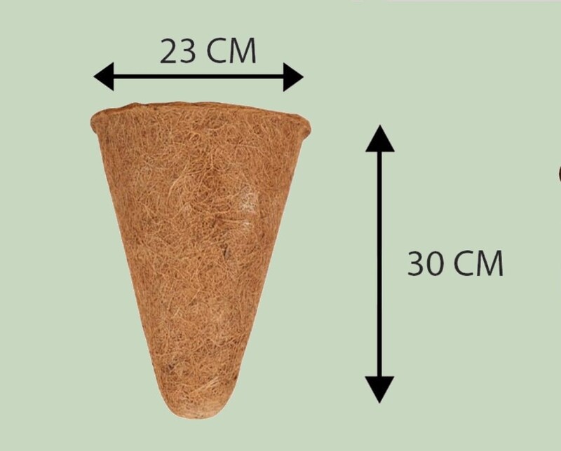 Coco Conical Liner and Hanger Set | Coir Hanging Cone Planter | 5 & 9 Inch