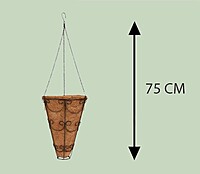 Coco Conical Liner and Hanger Set | Coir Hanging Cone Planter | 5 & 9 Inch