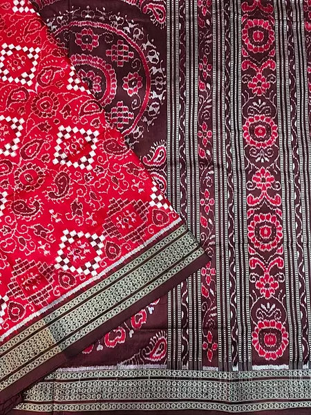 9 Kuthi Sakta Silk Saree-Maroon