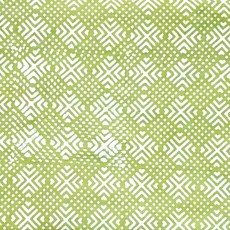 Akola Dabu Indigo Green Cotton Fabric #1