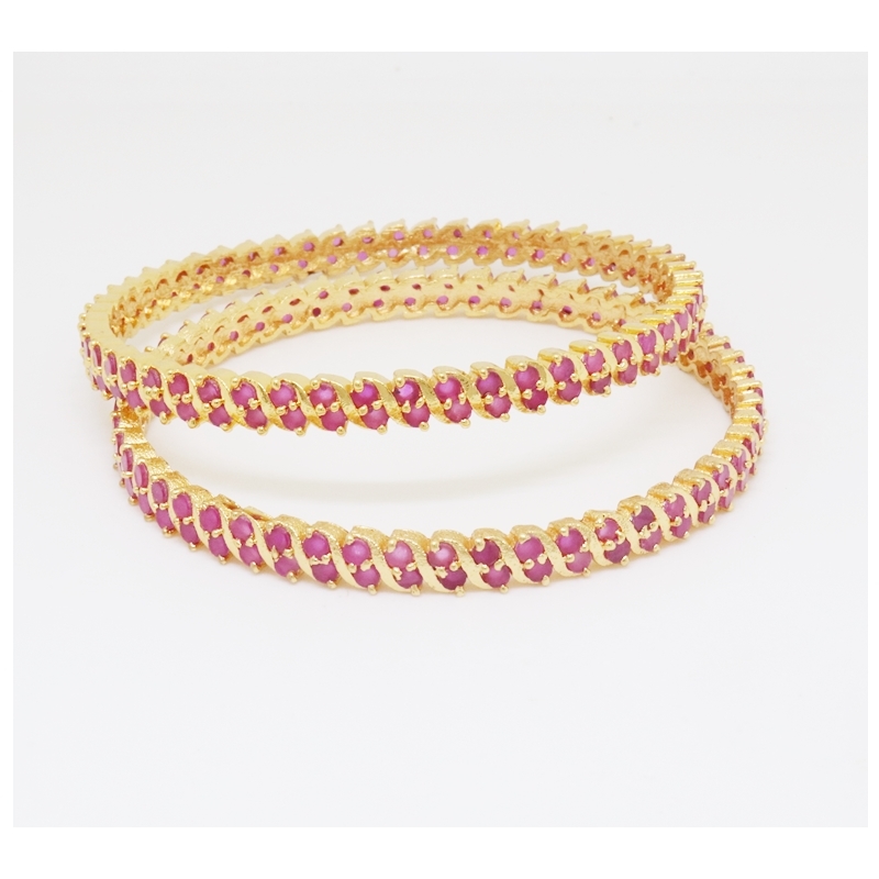 Gold Plated Bangles stone For Women & girls Set Of 1(2024004)