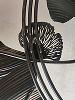 DAD Modern Gold Metal Ginkgo Leaf Wall Art with Blue Accents - Size (36x2x18 Inches)