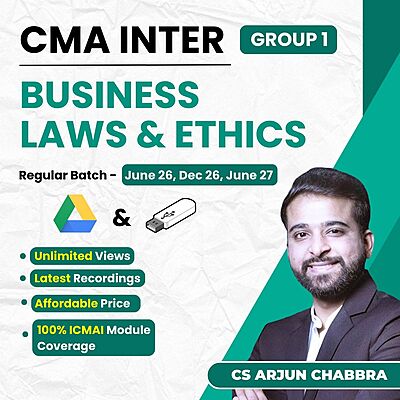 CMA Inter Business Laws and Ethics (Group 1) By CS Arjun Chhabra