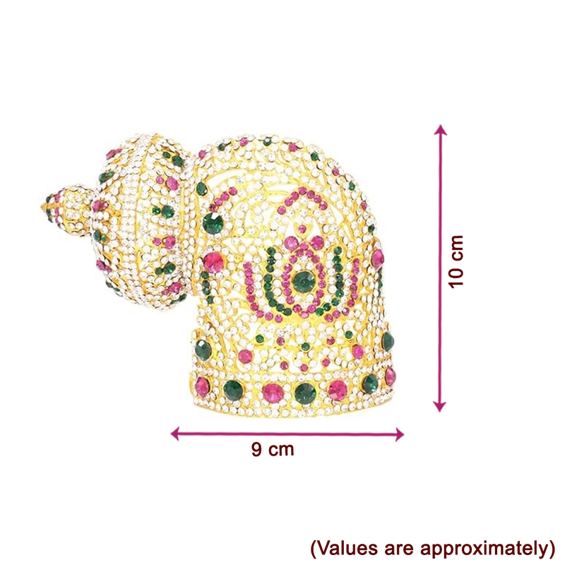 Gold Plated Multi-Stone Andal Crown - Shop Now