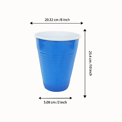 Pack of 30 - 450ml Pong Glasses | Beer Pong | Reusable Party Drinking Cups | Eco-Friendly Pong Cups for Events | Multipurpose Colorful Glasses for Parties - Blue