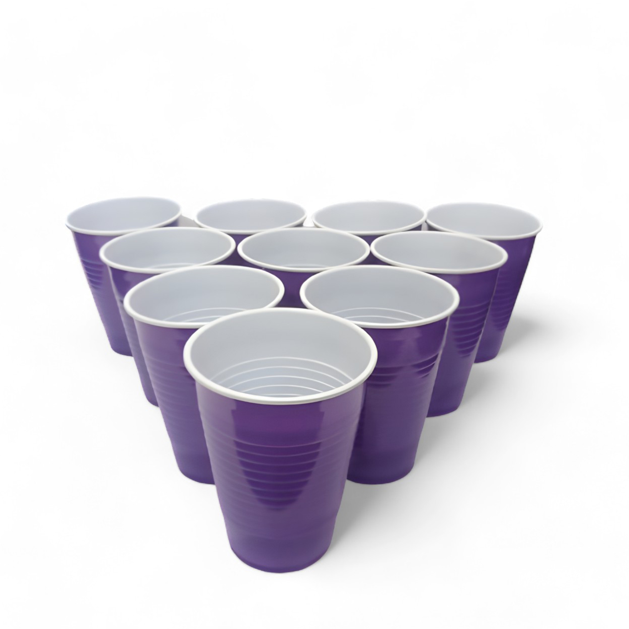 Set of 10 | 450ml Purple Pong Glasses | Reusable Party Drinking Cups | Eco-Friendly Multipurpose Glasses | for Parties, Events & More