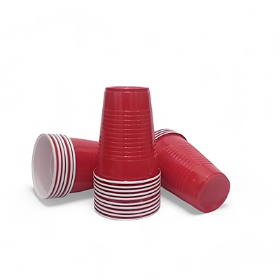 The Magic Balloons Store- Beer Pong Glass- Red Drinking Glasses for Christmas Diwali New Year Wedding Halloween and Bachelor Party Supplies- Liquid Capacity 450ml Set of 50 pcs- 181565