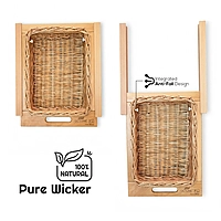 Octune Natural Wicker Basket With Solid Runner